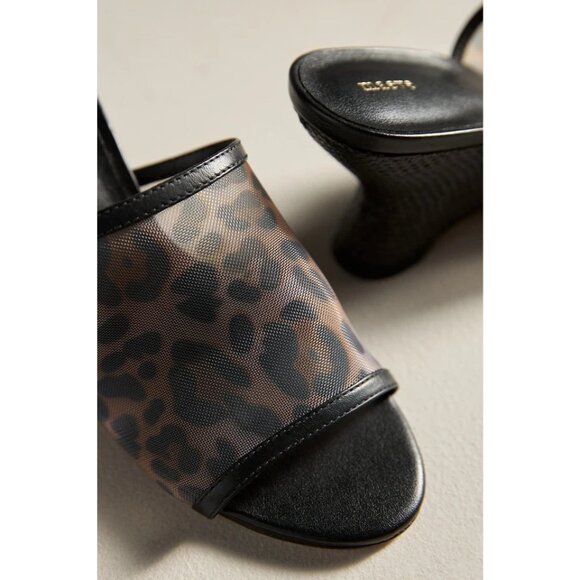 Anthropologie Maeve Mesh Animal Print Wedge Heels 42/11 - Picture 2 of 3